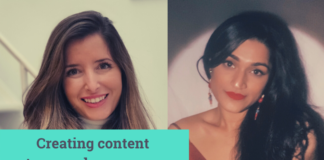 podcast interview between Carlota Pico from VeraContent and Dimple Vijaykumar, global social media manager
